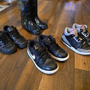 Nike & Adidas Boys Black Sneaker/boot Bundle Sz 12